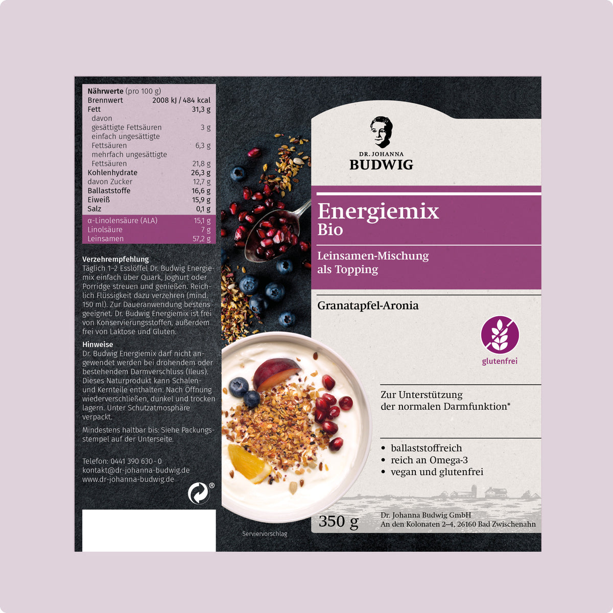Energiemix Granatapfel-Aronia