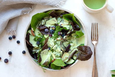 Gurken-Minze-Erbsen Dressing mit Leinöl