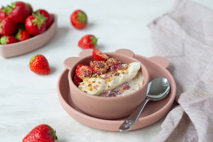Budwig Kinder-Porridge mit Erdbeer und Banane